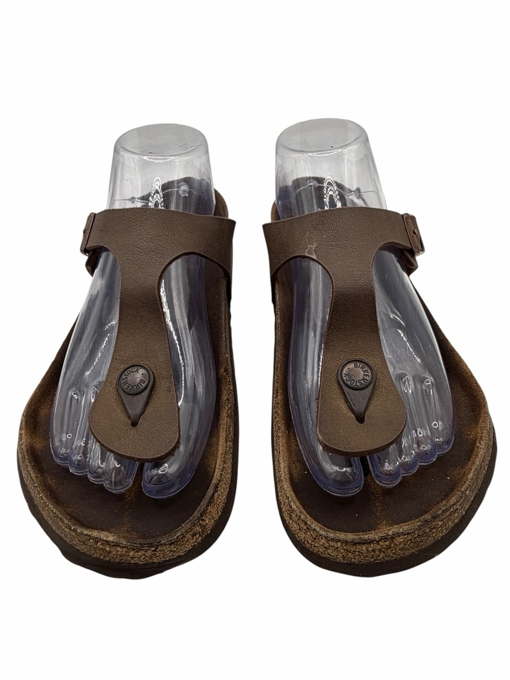 Birkenstock Brown Leather Thong Sandals - Classic Footbed Style - Size 39